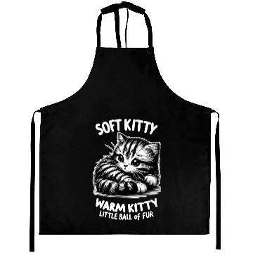 Discover Soft Kitty (dark) Aprons