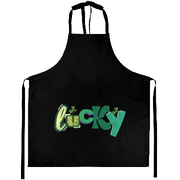 Discover Lucky Typography with Shamrocks Aprons