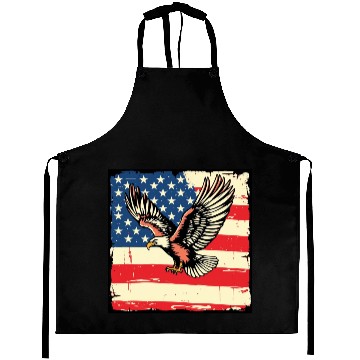 Discover Patriotic Eagle Illustration Aprons