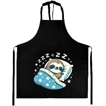 Discover Sloth Sleeping In Bed At Night Time Aprons