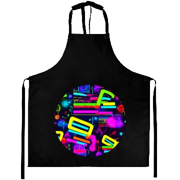 Discover neon party vintage 80s Aprons