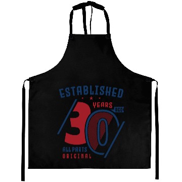 Discover Established 30 Years Birthday Gift Aprons
