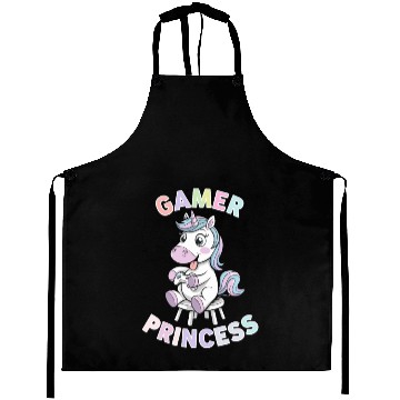 Discover Gamer Princess Unicorn Magic for Gaming Aprons