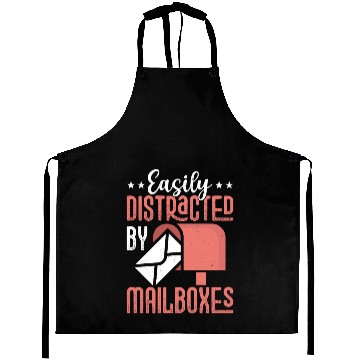 Discover Easily Distracted By Mailboxes Mail Postal Worker Aprons