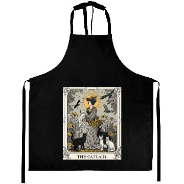 Discover The Cat Lady Tarot Card Vintage Gothic Cat Mom Aprons