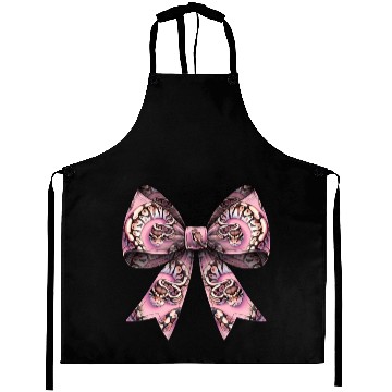 Discover Coquette Bow Ball Python Snake Pattern Pink Aprons