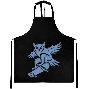 Discover Snow Owl Skateboard Silhouette Minimalist Style Aprons