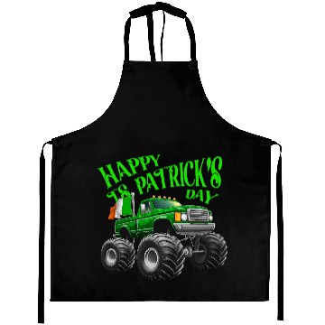 Discover Happy St Patricks Day Toddler Lucky Monster Truck Aprons