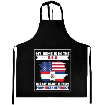 Discover My Home The USA Heart From Dominican Republic US Aprons
