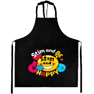 Discover Stim and Be Happy Cute Design Aprons