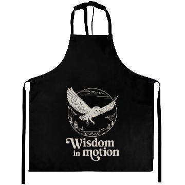 Discover Wisdom In Motion Owl Soaring Through Nature Aprons