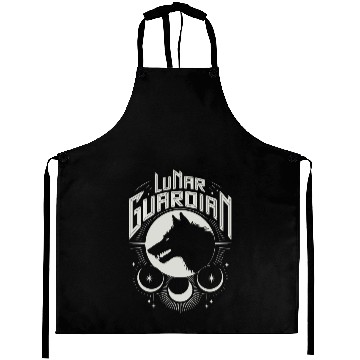 Discover Lunar Guardian Celestial Wolf Moon Phases Aprons