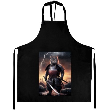 Discover Japanese Cat Samurai Cat Aprons