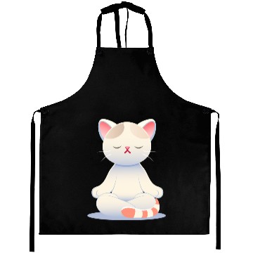 Discover Zen cat - mindfulness in soft colors Aprons