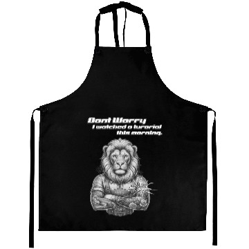 Discover Fearless Tattooed Lion I Watched a tutorial Aprons
