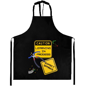Discover Caution: Learning in Progress – Expect Sparks Aprons