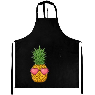 Discover A cute pineapple with heart-shaped sunglasses. Aprons