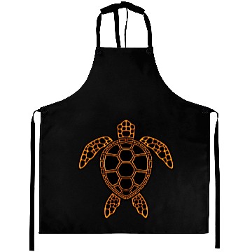 Discover Neon Lava Sea Turtle Design Aprons