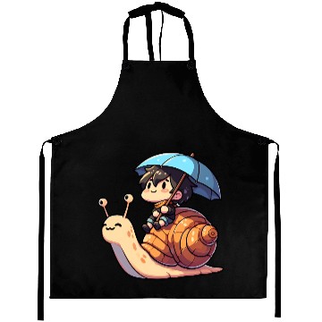 Discover Chibi Snail Rider's Rainy Day Adventure . Aprons