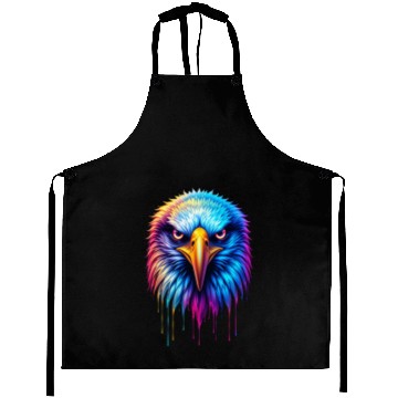 Discover Hyper-Realistic Neon Graffiti Eagle Face –Product Aprons