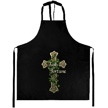 Discover Celtic Cross Faith & Fortune Shamrock Design Aprons