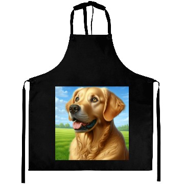 Discover Realistic Golden Retriever Aprons