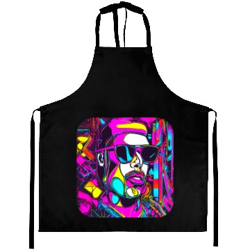 Discover Neon Style 80s Retro Party Color Glow Aprons
