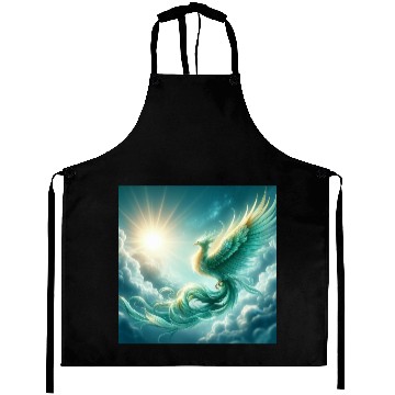 Discover Green & Gold Rising Phoenix Aprons