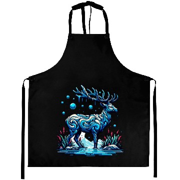 Discover Majestic Blue Deer in Enchanted Forest Aprons
