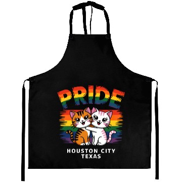 Discover Pride Month Houston City Texas USA Rainbow Flag LG Aprons