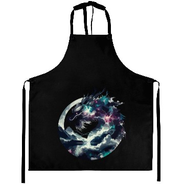 Discover Zen Black Chinese Dragon Aprons