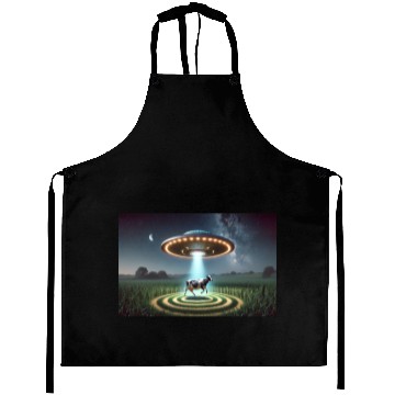 Discover Alien Cow Abduction Aprons