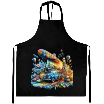 Discover Multi-Colored Vehicles Aprons