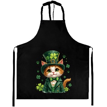 Discover Shamrock Irish Cat St Patricks Day Aprons