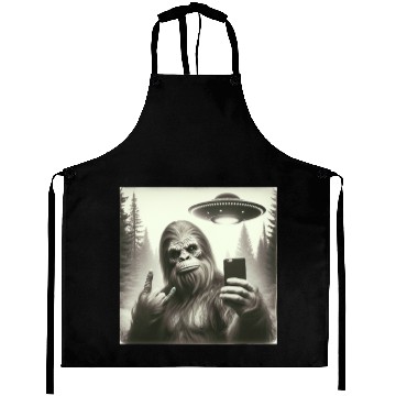 Discover Retro Bigfoot Selfie with UFO Aprons