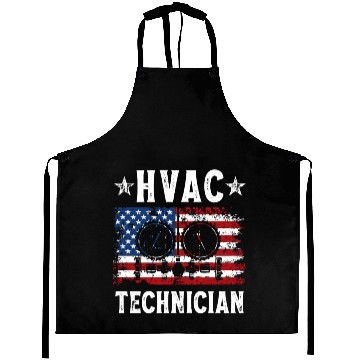 Discover HVAC Technician Patriotic US American Flag Aprons