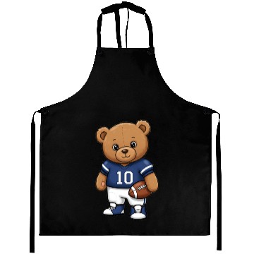Discover Teddy bear football player Aprons