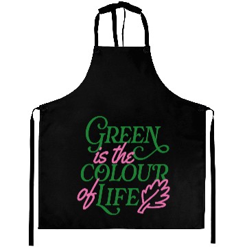 Discover Vibrant Green Life Affirmation Aprons