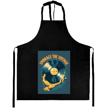 Discover Retro Vinyl Record Held Aprons