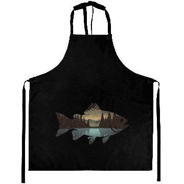 Discover Serene Wilderness Fish Scene Nature Lovers Artwork Aprons