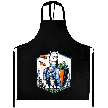 Discover Llama Knight With Carrot Shield Adventure Aprons