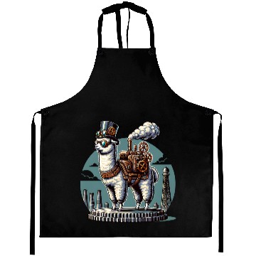 Discover Steampunk Llama With Top Hat and Gears Aprons