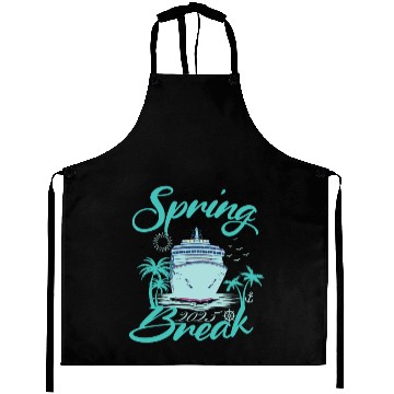 Discover Spring Break 2025 Cruise Ship Retro Design Aprons