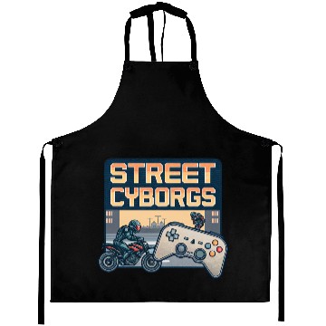 Discover Street Cyborgs - Retro Video Game Aprons
