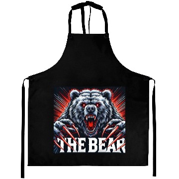 Discover Black White Illustrated The Bear Aprons