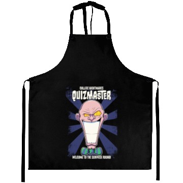 Discover Quizmaster Funny Cartoon College Aprons