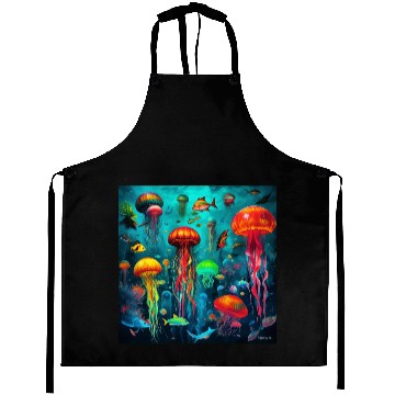 Discover Jellyfish atomic and neon. Aprons
