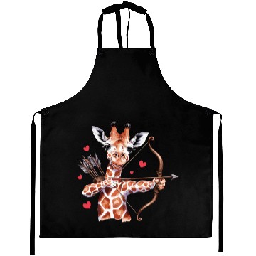 Discover Charming Giraffe Archer with Hearts and Bow Aprons