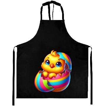 Discover Cute Chick Cartoon Colorful Easter Egg Hatching Aprons
