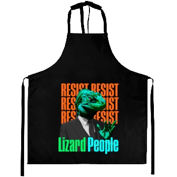Discover Resist Reptilians Lizard People Aprons